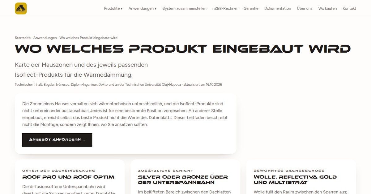Wo welches Produkt eingebaut wird