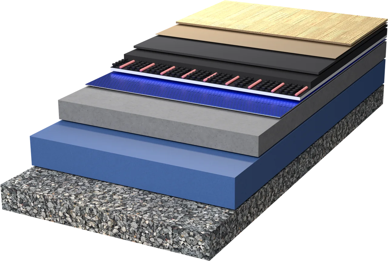 3D rendering: floor on a concrete slab