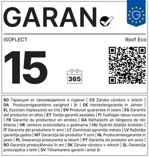 Roof Optim warranty label